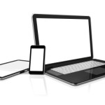 laptop, mobile phone and digital tablet pc computer